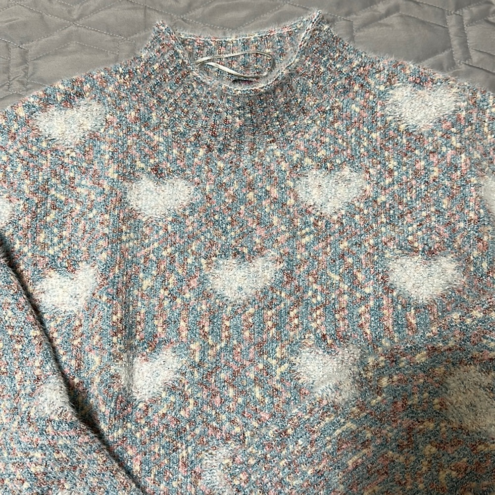 Cozy Multicolor Heart Pattern Sweater